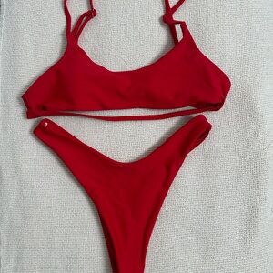 Cupshe Bold Red Bikini Set